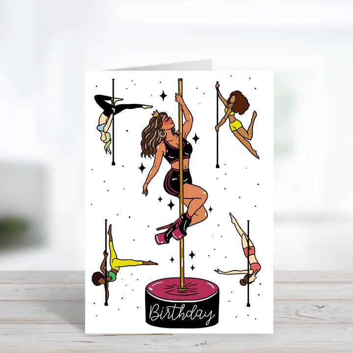 Sole Inspired - Vendita all'ingrosso Biglietti di auguri generici - Biglietto di Buon Compleanno Pole Dance2