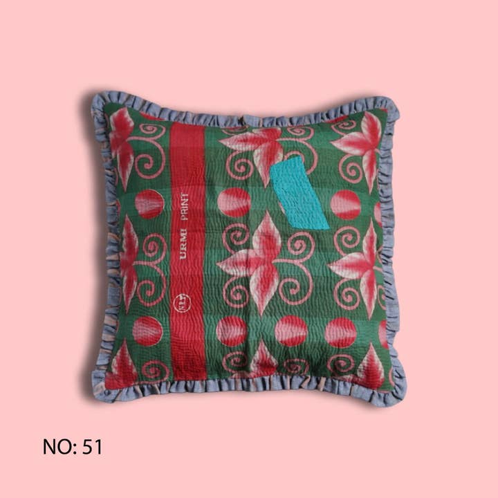 Annahmol - Wholesale Throw Pillow Cover - One of a Kind Vintage Kantha & Ikat Pillow 221