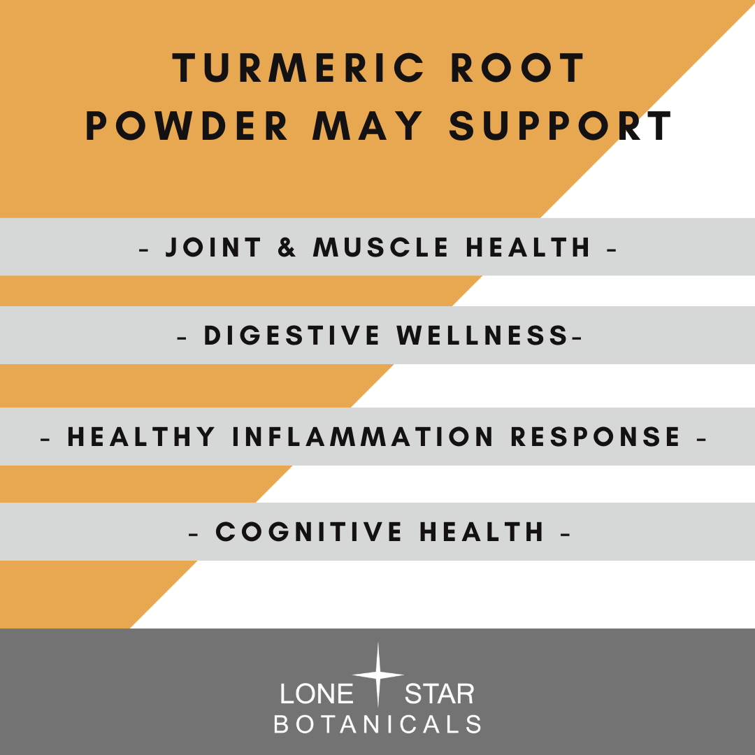 Lone Star Botanicals - Wholesale Protein/Superfood Powder - Organic Turmeric Root Powder -- 3.52 oz3
