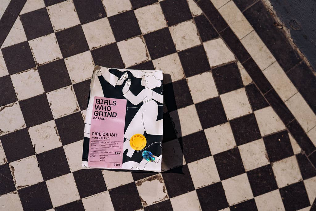 Girls Who Grind Coffee - Wholesale Ground Coffee - Coffee Beans, Girl Crush, houseblend coffee.10