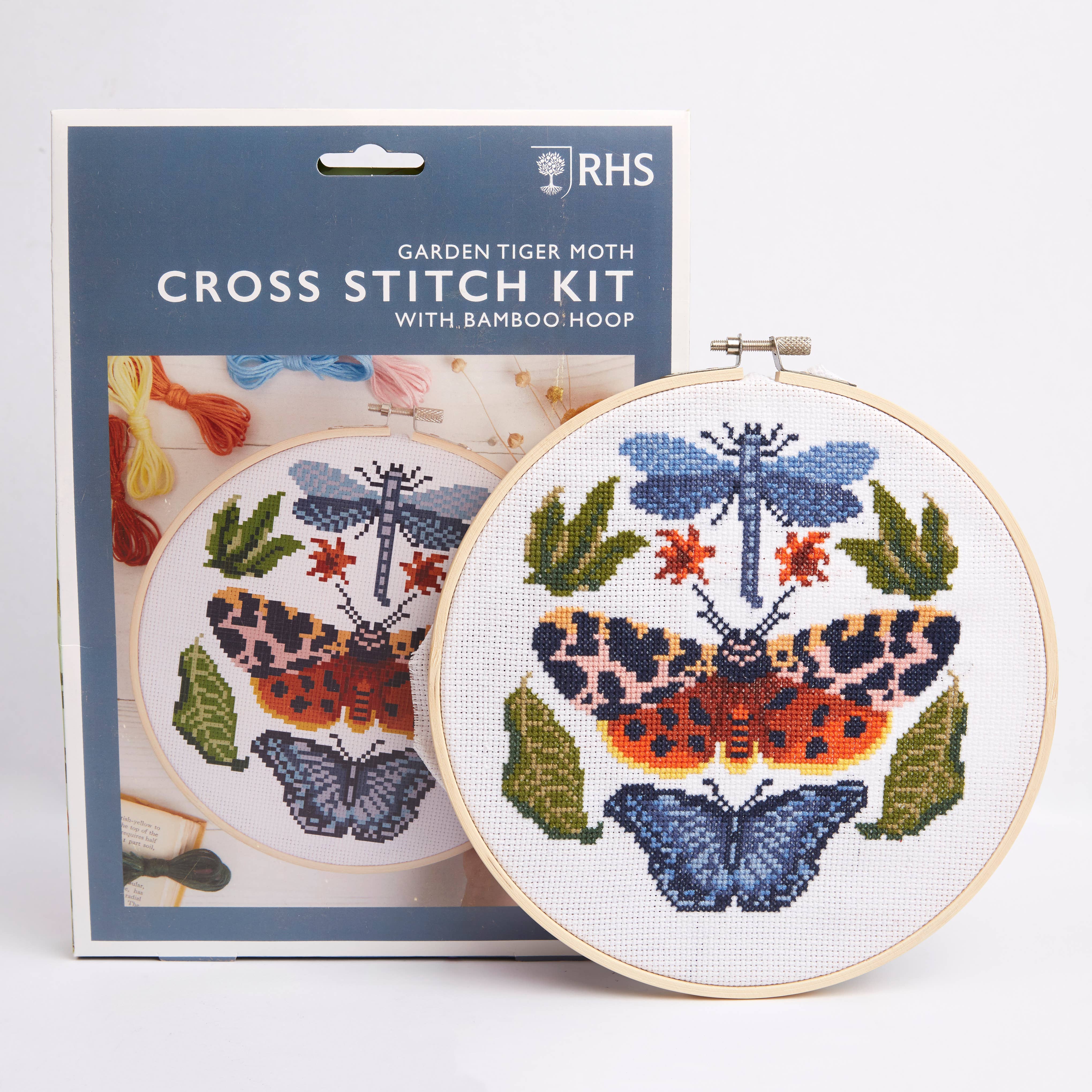 West Design Products - Wholesale Embroidery/Cross Stitch Supplies - RHS Cross Stitch Kit, Garden Tiger Moth 8", Cross Stitch Kit4