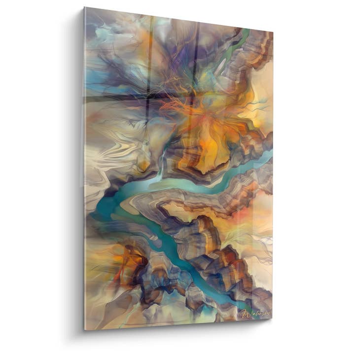 Abstraktes Canyon-Gemälde - Flüssige Erosion - Ausgabe Schluchten und Canyons für den Großhandel von Walensky