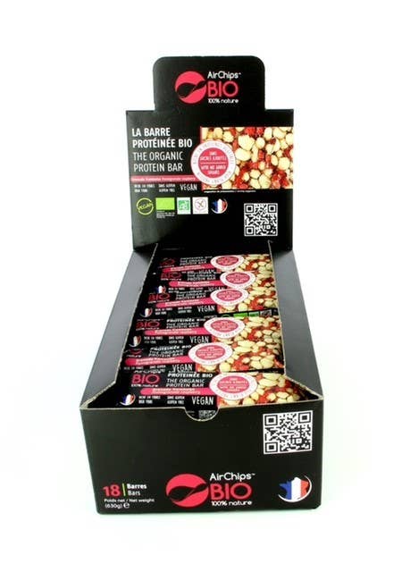 Airchips Nutrition - Wholesale Snack Bar - Pomegranate & Raspberries Organic Protein Bar1