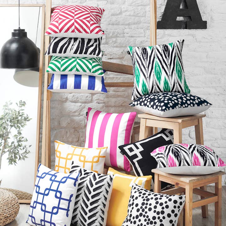 MIKE & Co. NEW YORK - Wholesale Throw Pillow Cover - Geometric Stripes Square 18" Throw Pillow Cover8