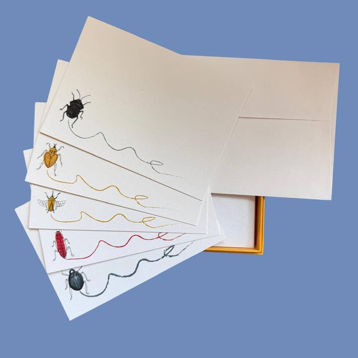 Set di Biglietti Buggy Scribble con Buste Laid per la vendita all'ingrosso da parte di Mustard & Gray Ltd