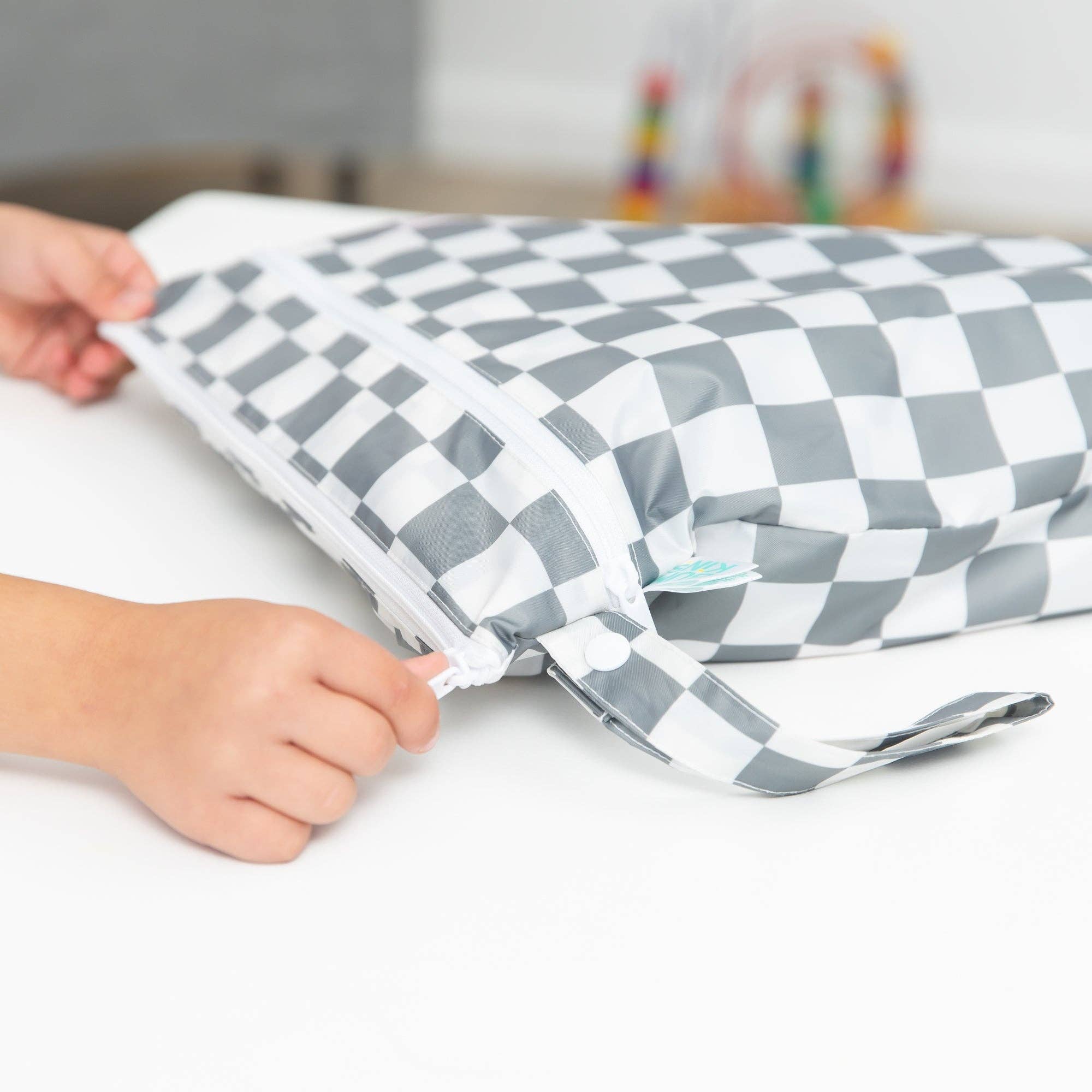 Bumkins - Vente Sac étanche - Enfant et bébé - Sac étanche et humide : Charcoal Check12