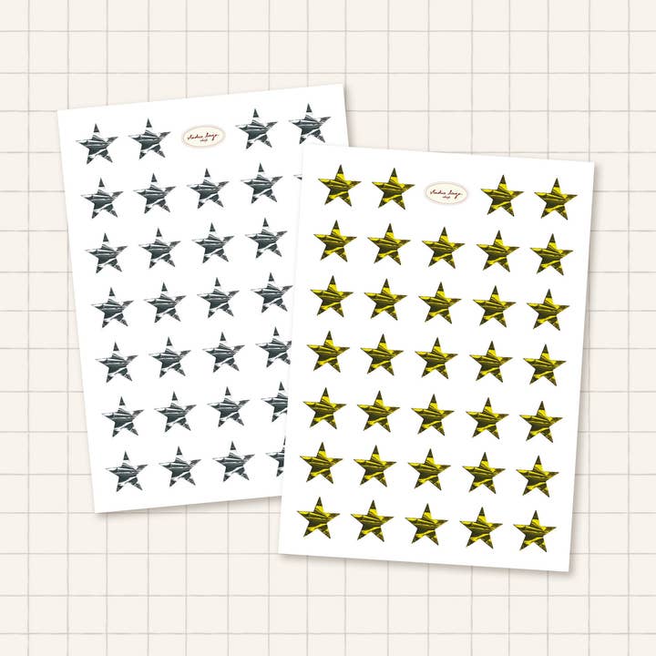 Set med stjärnklistermärken i guld och silver för wholesale av Studioloujashop