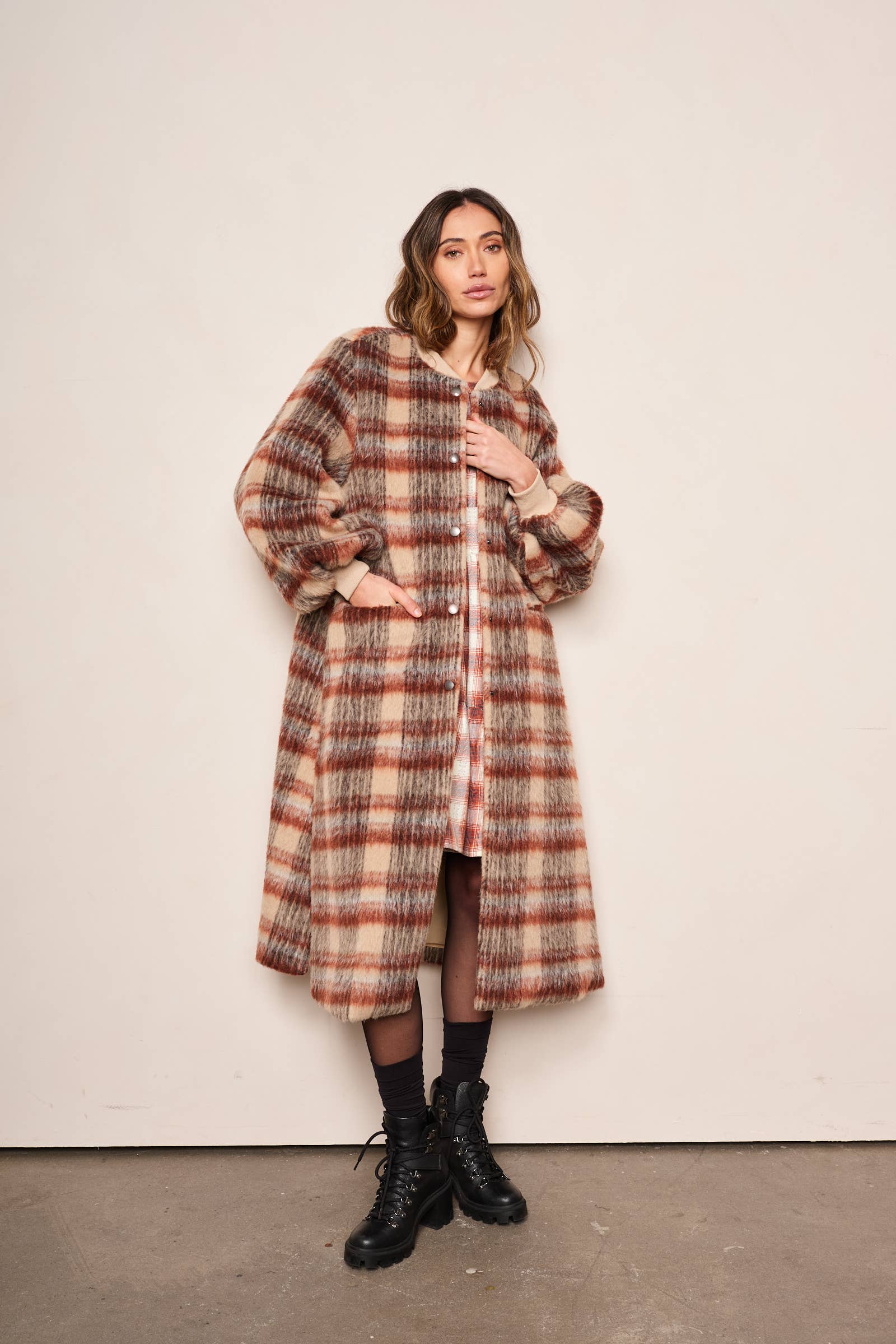 SIENNA PLAID CAMERON COAT for wholesale on Faire1