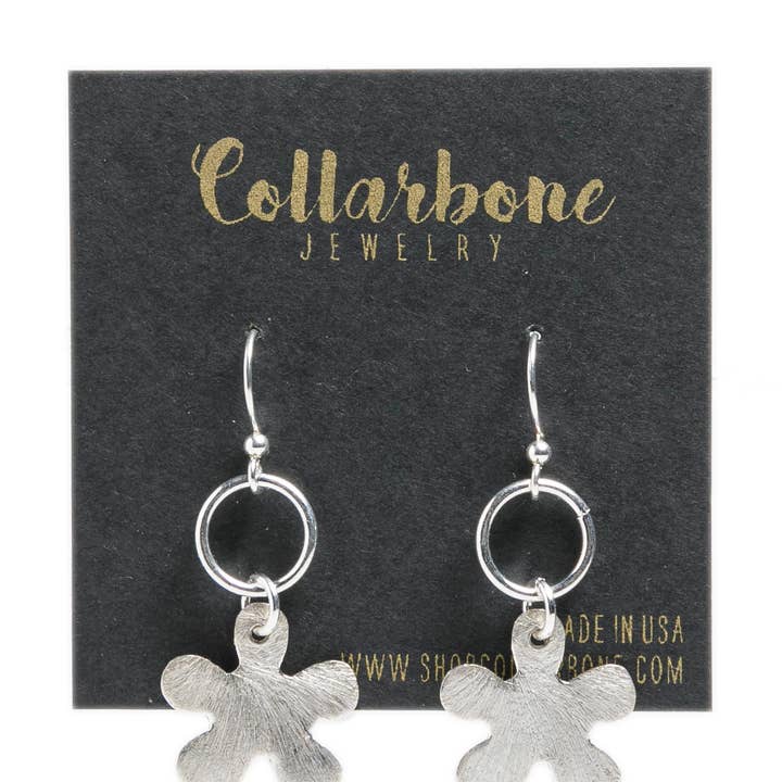 Brincos Margay Prata Escovado + Anel Prata por atacado de Collarbone Jewelry