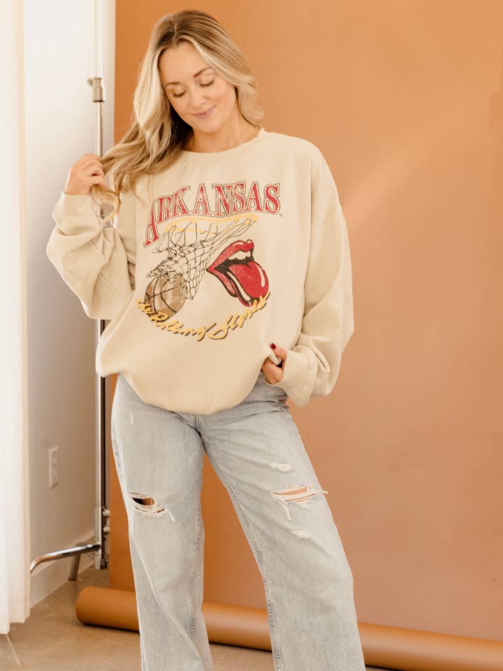 Rolling Stones Hogs Basketball Net Sand Thrifted Sweatshirt for wholesale by LivyLu
