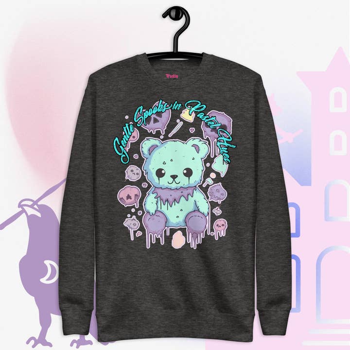 Gentle Spooks in Pastelltönen Unisex-Premium-Sweatshirt für den Großhandel von Last Sonatta