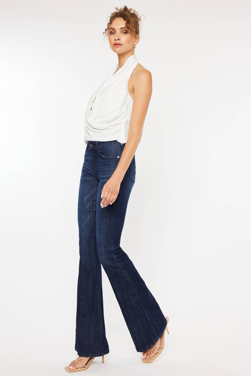 DARK MID RISE FLARE JEANS-KC6102LOD for wholesale on Faire2
