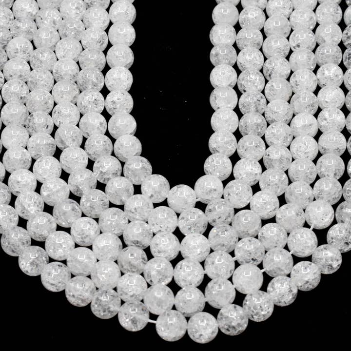 Crack Crystal Round Beads, Crystal Bead Jewelry 8mm,10mm. for wholesale by AK Healing Crystals