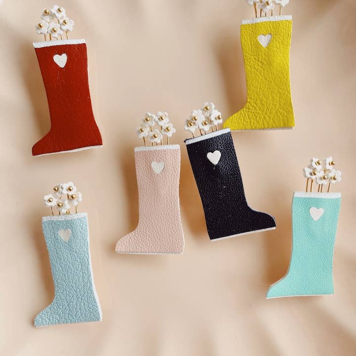du vent dans mes valises - Wholesale Brooch - Rain boot brooch, the flower boot