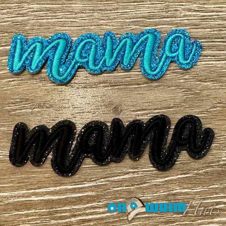 Kleiner glitzernder Mama-Aufnäher für den Großhandel von On a Whim Hats