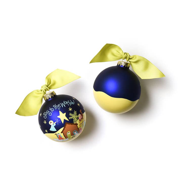 Coton Colors - Wholesale Ornament - Joy to the World Nativity Glass Ornament