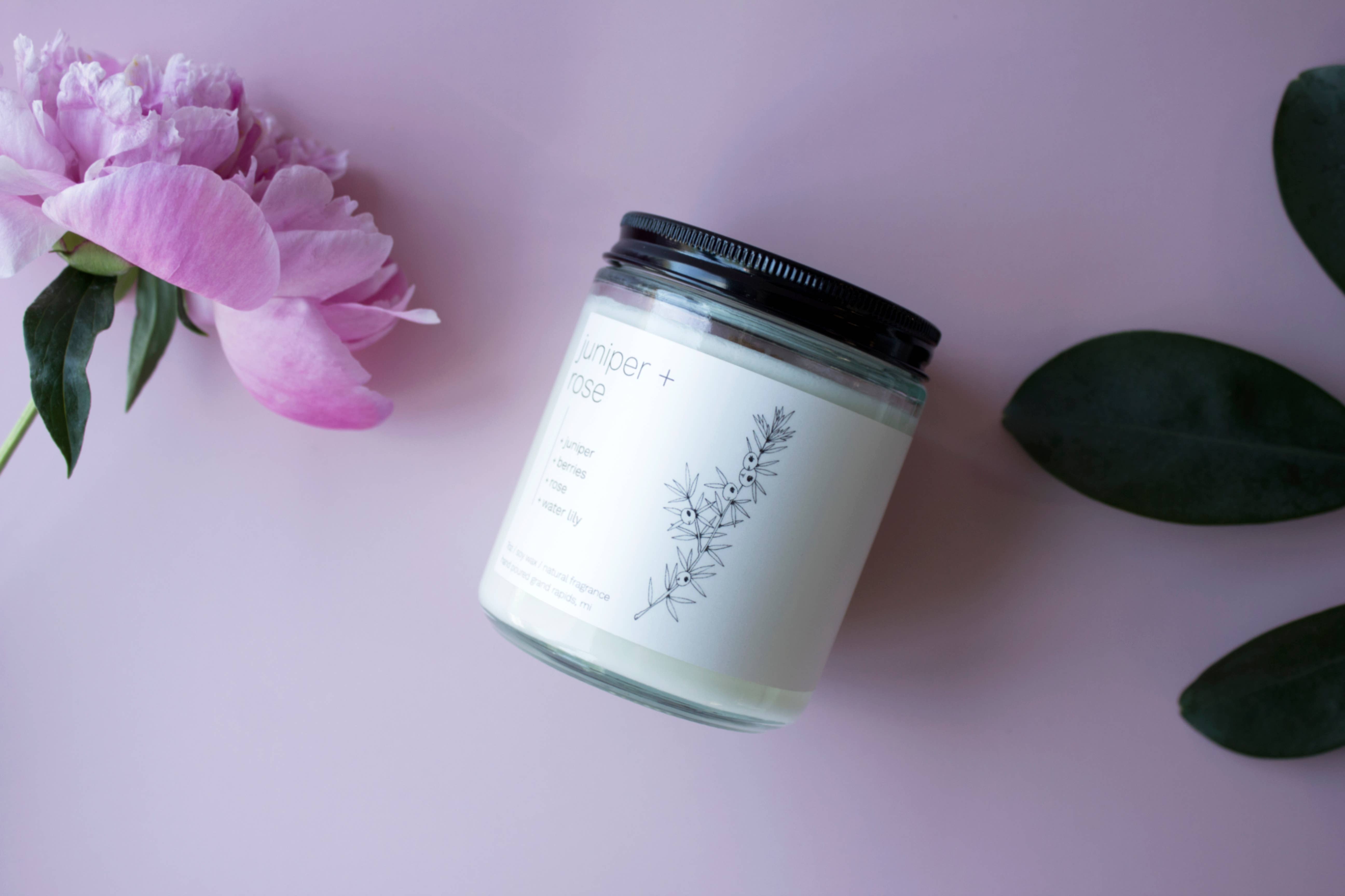 sable candle co. - Wholesale Jar/Filled Candle - Juniper + Rose 7oz Classic Soy Wax Candle4