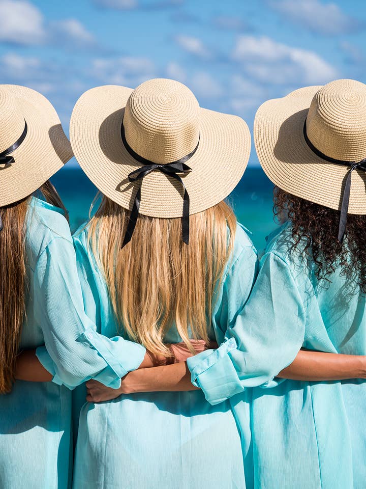 Floppy Sun Hats with Black Ribbon Wholesale for Bridal, Bout for wholesale by Sisters G Kids