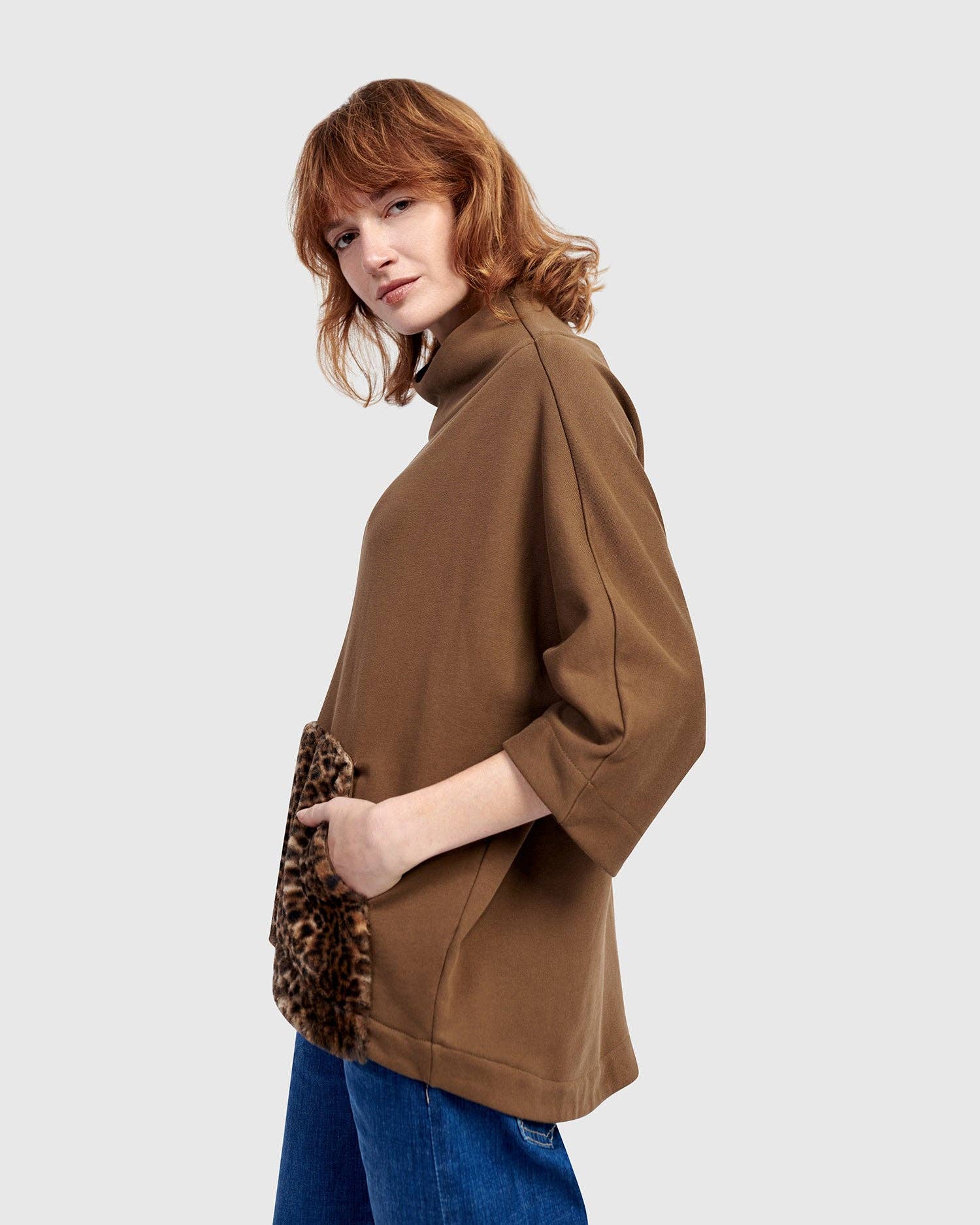 Urban Muff Pullover Top, Camel for wholesale on Faire3