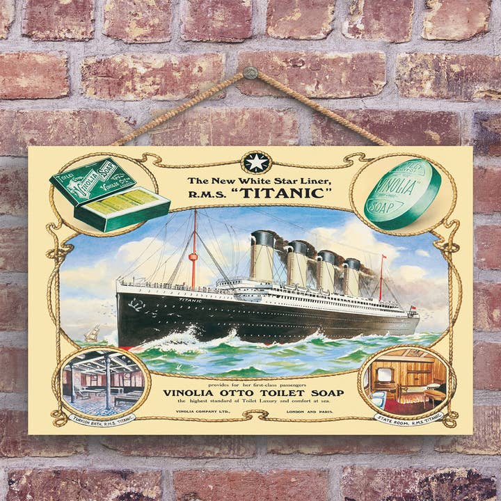 P1262 - Een klassieke Titanic Vinolia-zeep in retrostijl Vintage A voor wholesale door Vivid Squid Wholesale