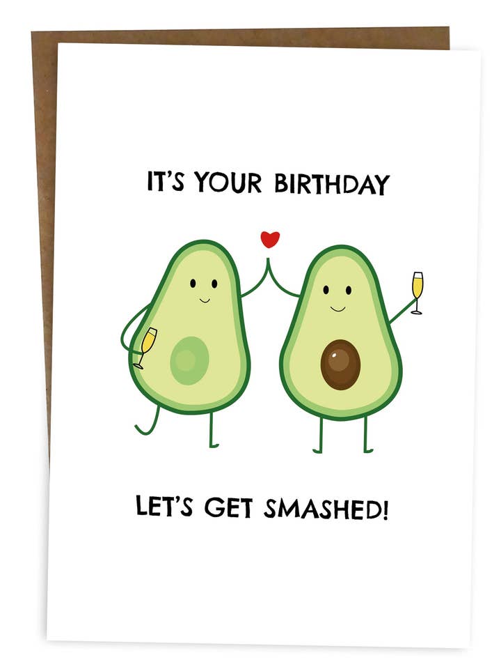 Happy Birthday Greeting Card Avocado Pun Humour Cute for wholesale by BYANIKA