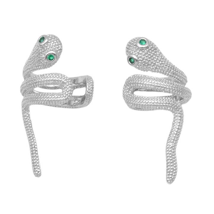 Wickelohrmanschette in Schlangenform, Silber, Sku #LD672 für den Großhandel von BestBeads&Beyond