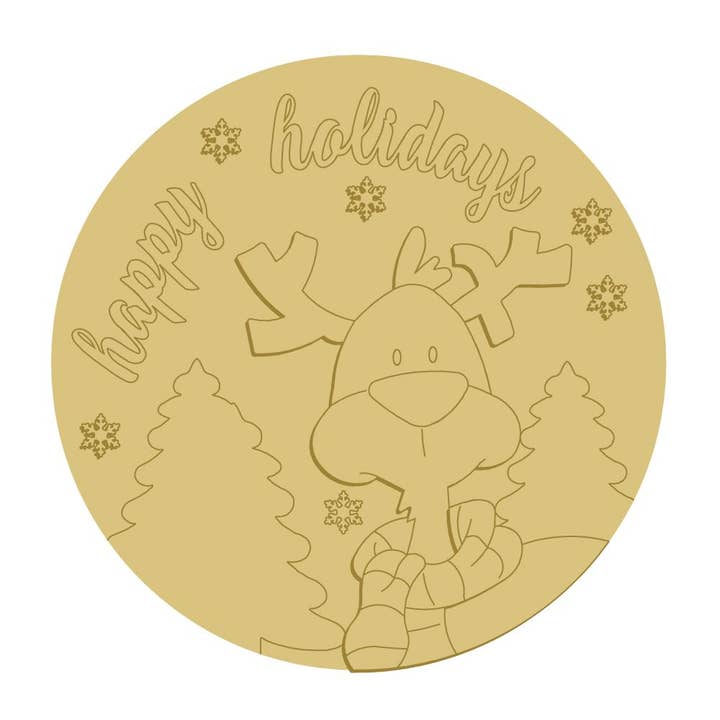 Découpe en bois inachevée en 3D Joyeuses Fêtes Style 1 pour la vente par Diverse Woodworking