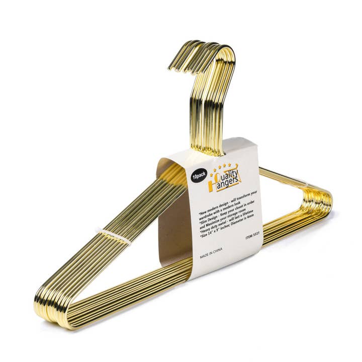 5321 Guld Metal 17" Super Heavy Duty Bøjle - 100 Bøjler for engroshandel hos Quality Hangers