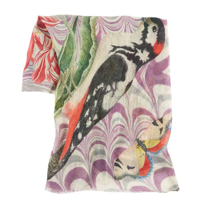 FLORA & FAUNA LINEN/WOOL SHAWL for wholesale by THOMASPAUL