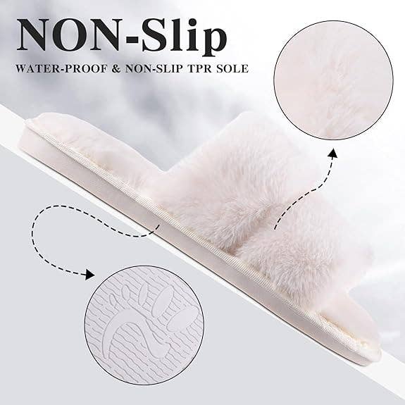 Crover - Wholesale Slippers - Women's - Women's Fluffy Open Toe Slipper5