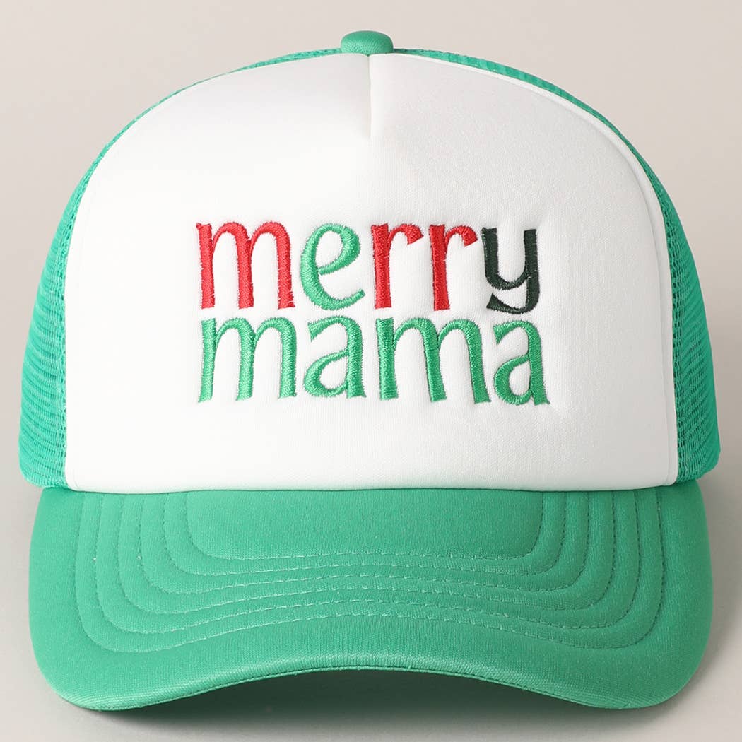 Fashion City - Wholesale Trucker Hat - Women's - Merry Mama Embroidery Mesh Back Trucker Hat8