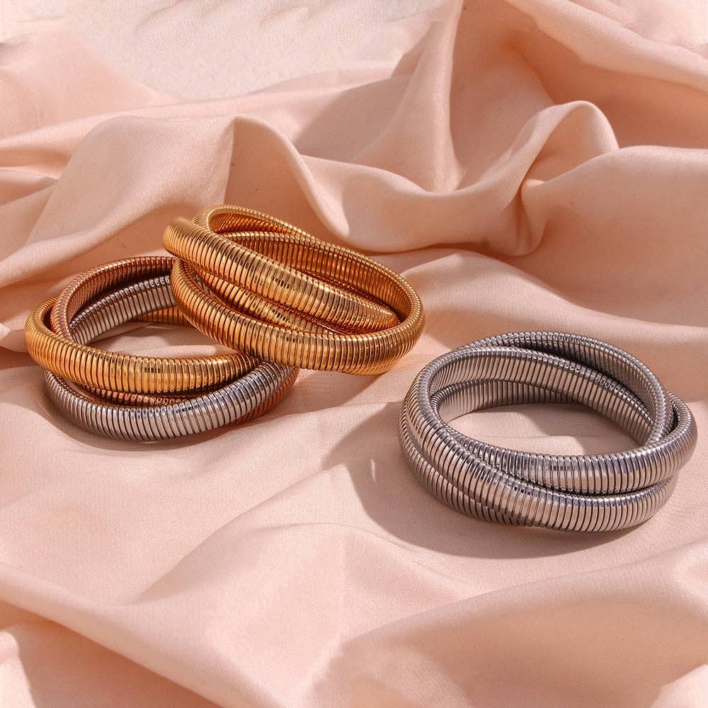 Kosa Jewels - Wholesale Bangle Bracelet - CLEMENTINE Triple Cobra Bracelets2