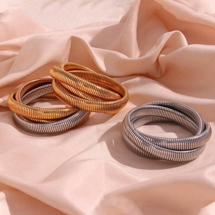 Kosa Jewels - Wholesale Bangle Bracelet - CLEMENTINE Triple Cobra Bracelets2