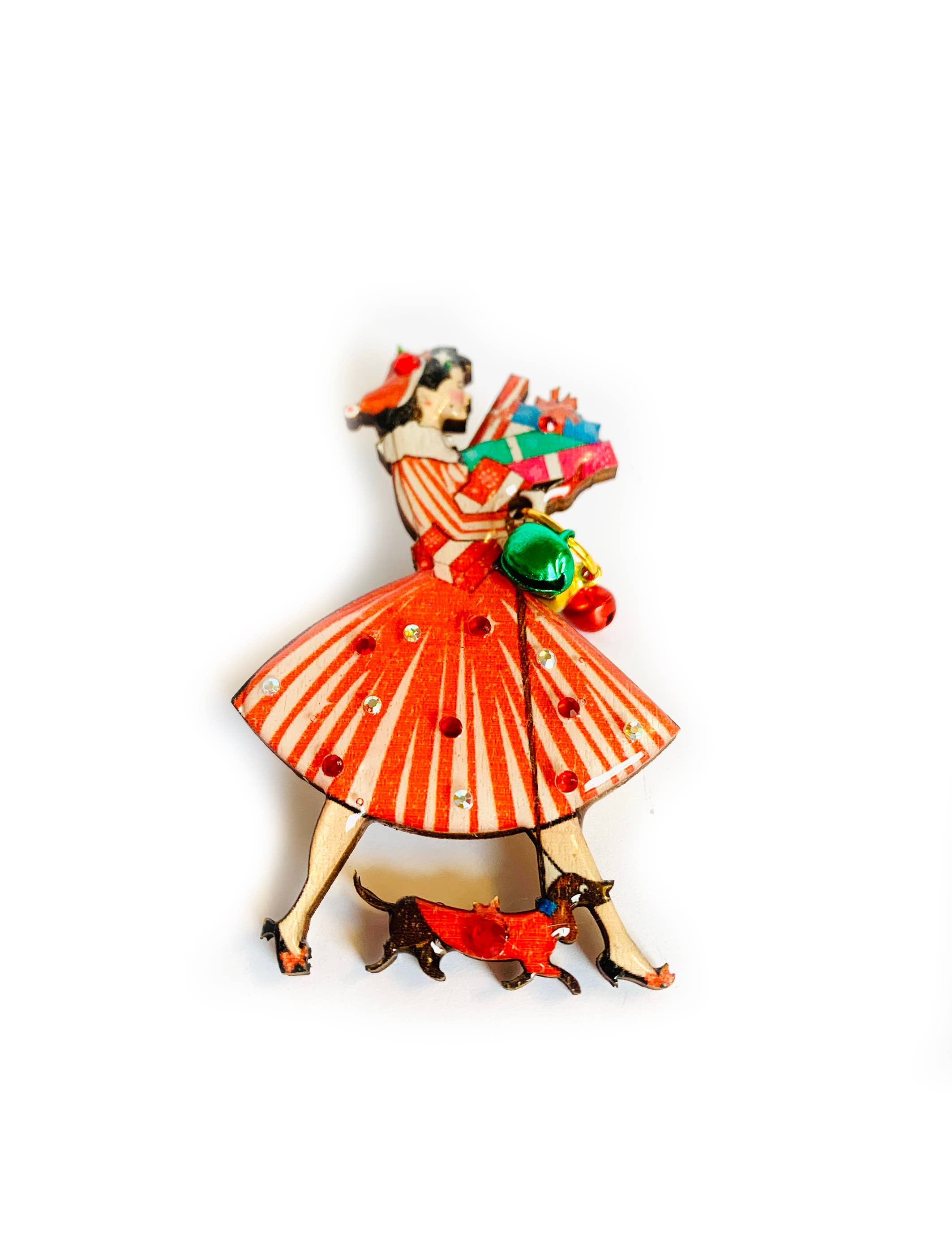Rosie Rose Parker - Wholesale Brooch - Retro 1950s Christmas brooch Christmas jewellery uk jewllery1