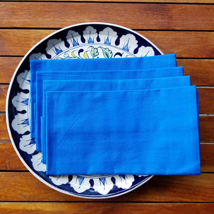 Indigo cotton napkins for wholesale by Indigostep