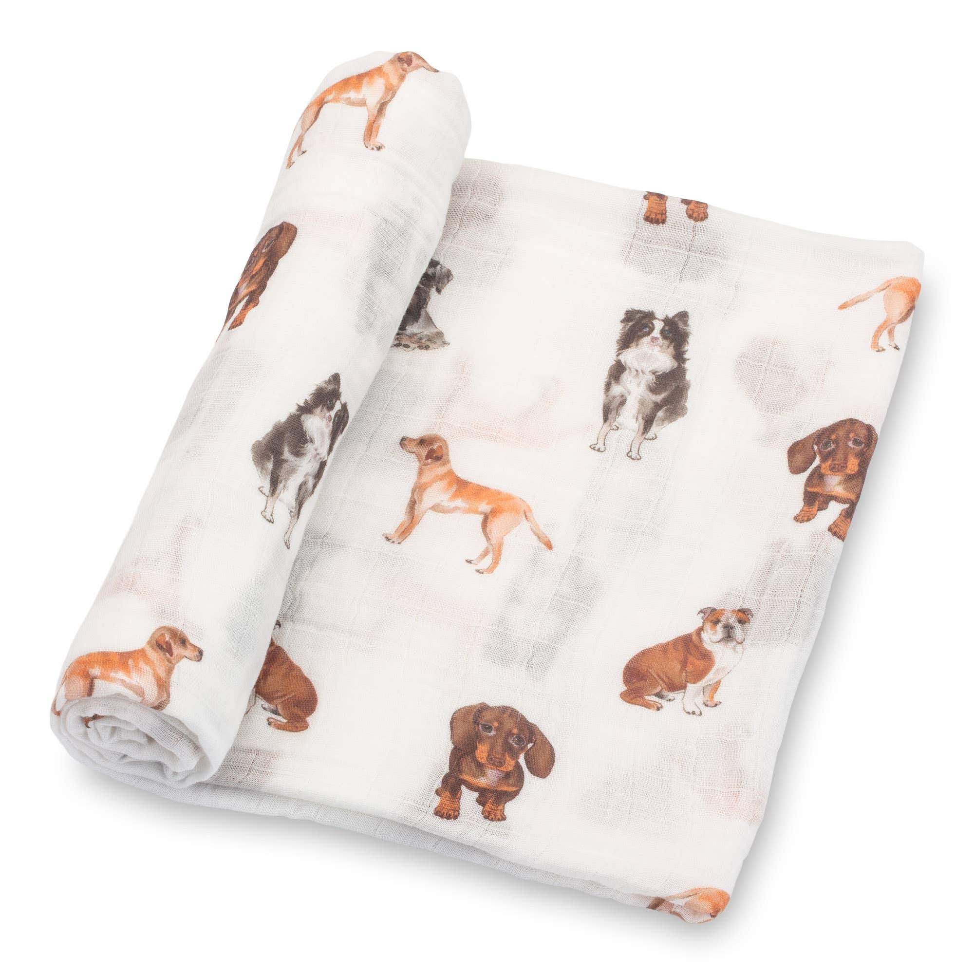 LollyBanks - Wholesale Swaddle - Baby - Adorable Dog Print Baby Muslin Swaddle Blanket0
