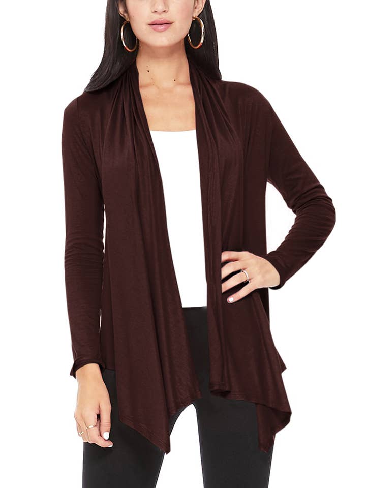 MOA COLLECTION - Wholesale Cardigan - Women's - Women's Solid Casual Outerwear Cardigan2