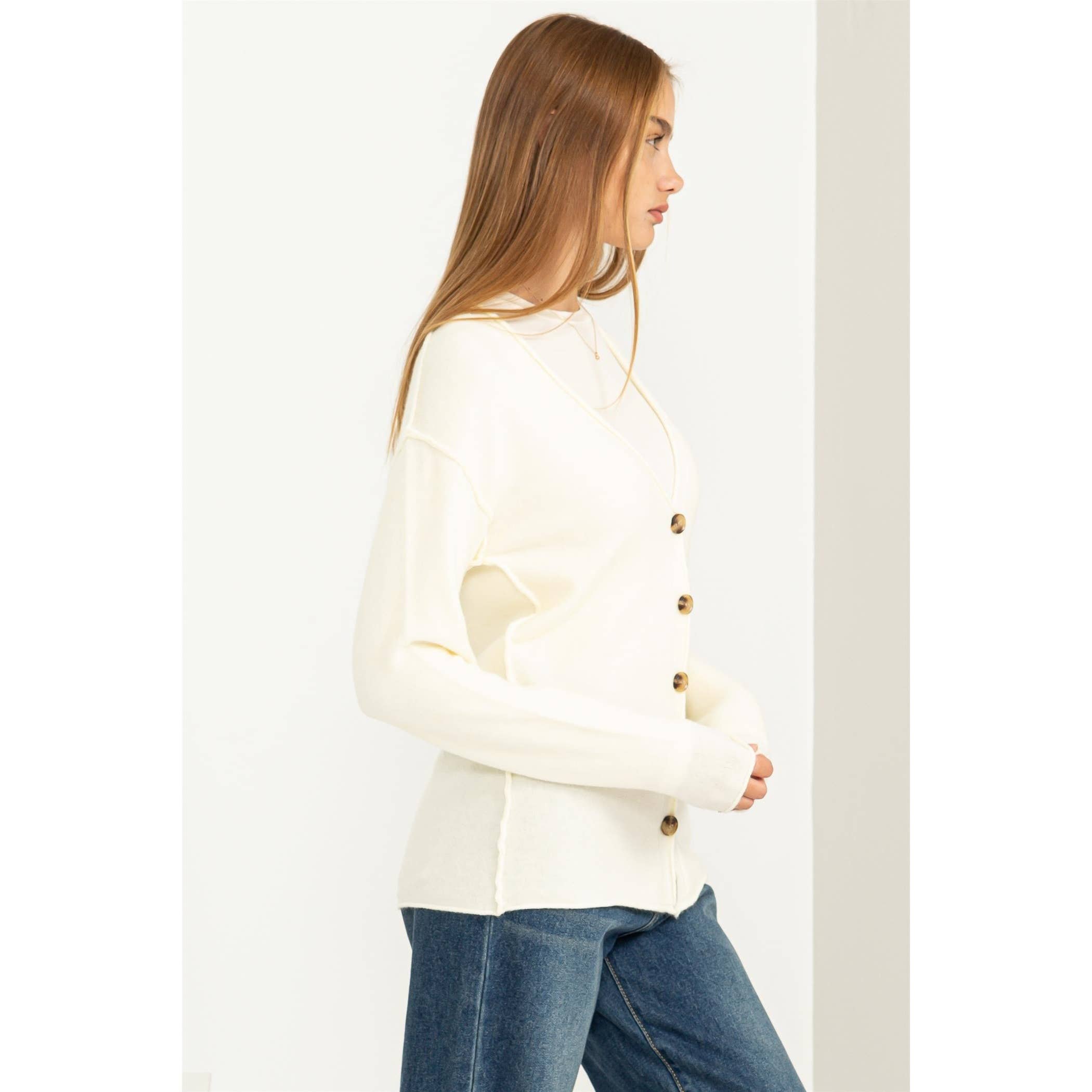 Double Zero - Wholesale Cardigan - Women's - Deep V-Neck Cardigan8