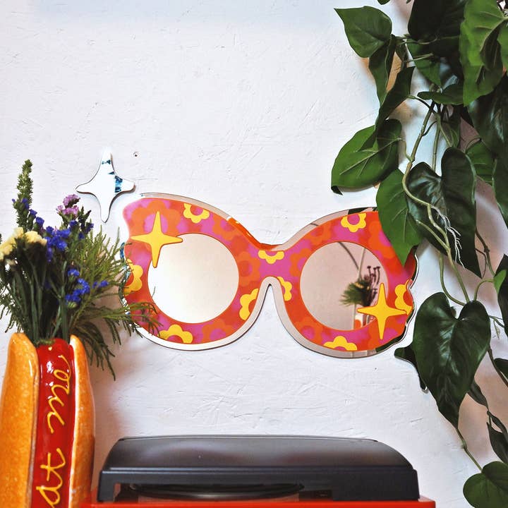 Printed Weird - Wholesale Wall mirror - 70s Retro Flower Sunglasses4