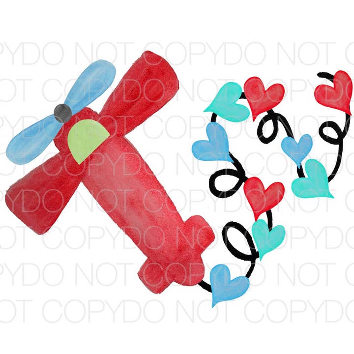Hoja de transferencia de avión con corazones para venta al por mayor de PLT Wholesale