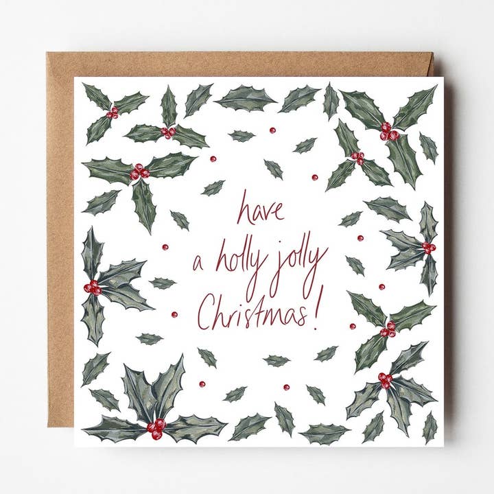 Tarjeta navideña Holly para venta al por mayor de Little Brave Face