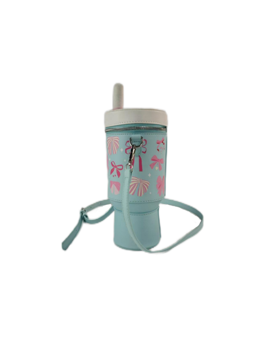 Bewaltz - Wholesale Crossbody Bag - Women's - Take A Sip Water Cup-Elegant Bows Tiffany Blue Crossbody5