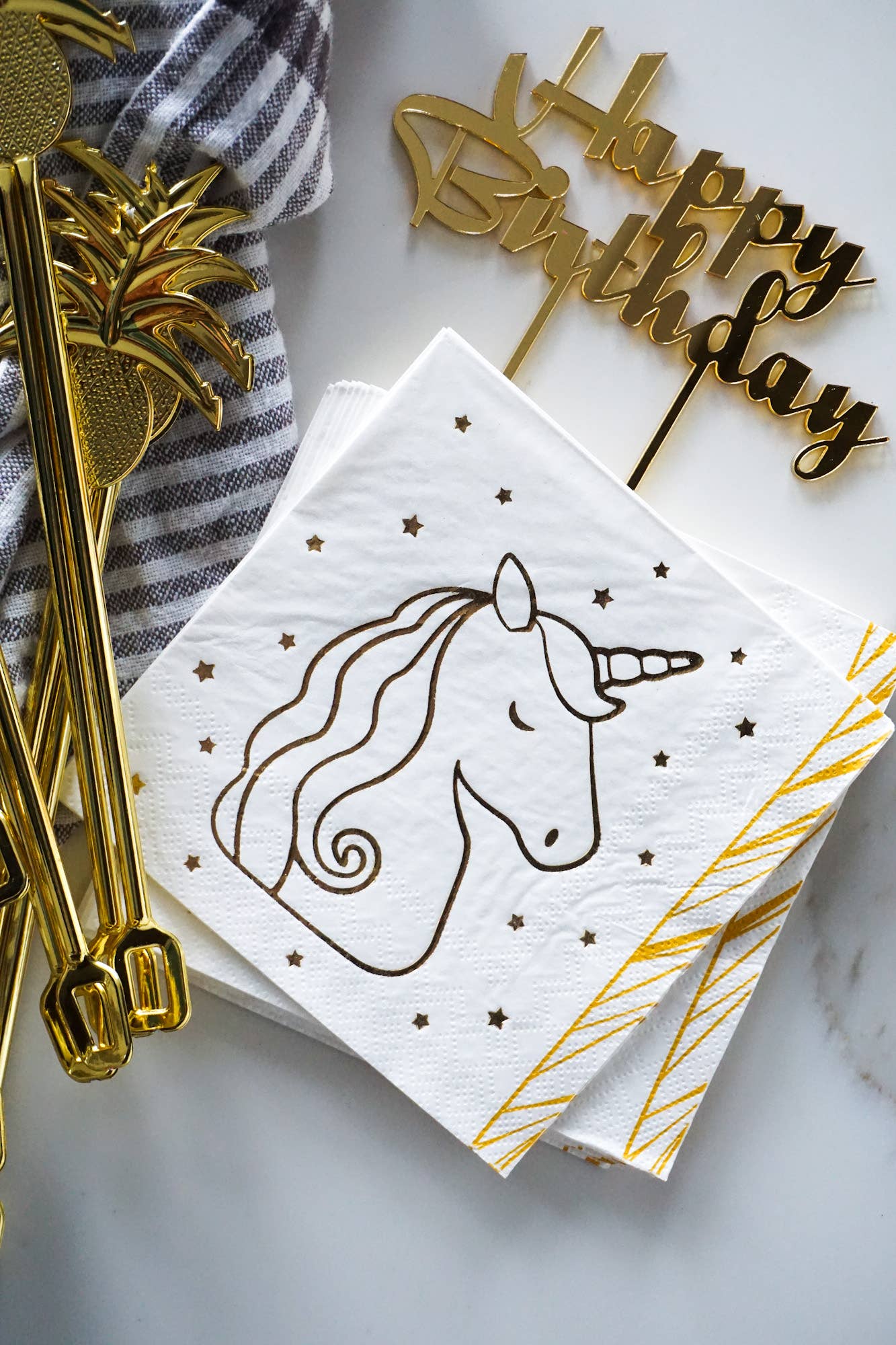 Party Partners - Wholesale Taart/cupcaketopper - Happy Birthday Mirror Taarttopper1