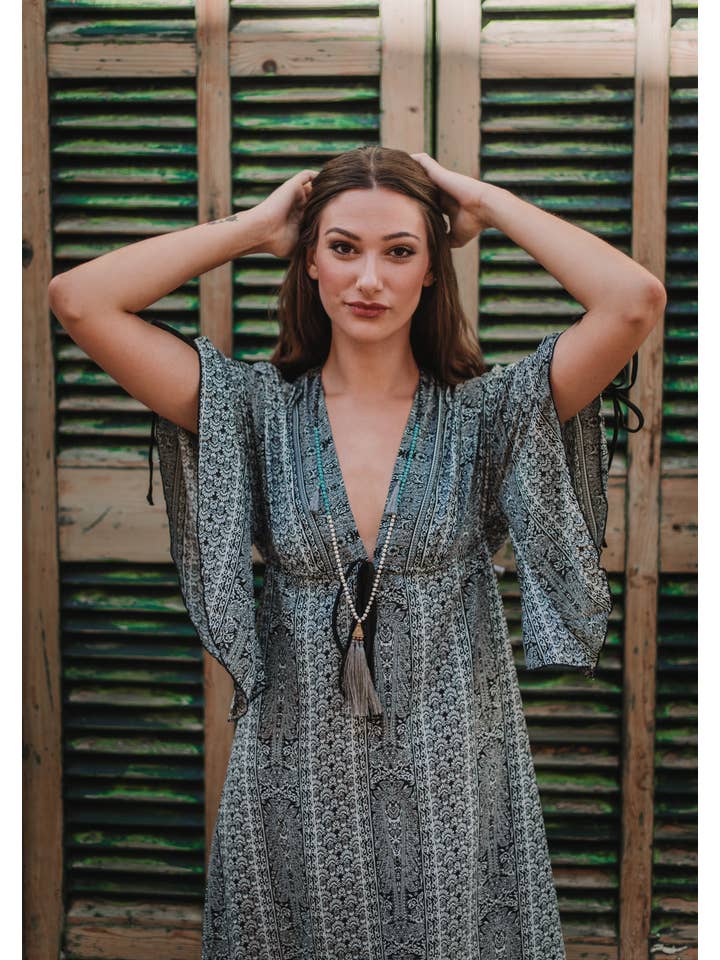 Miss Kitsch – wholesale Dress – Women's – Boho caftan style summer dress, Isis dress, caftan, resort clothing, long dress, beach cover2