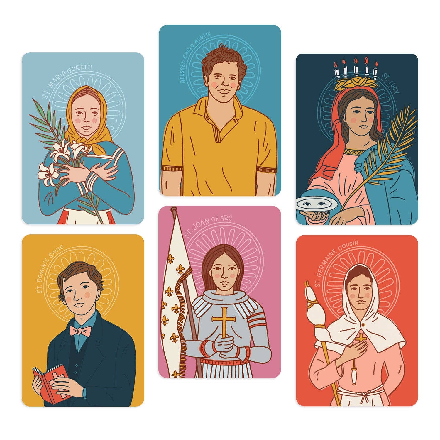 Catholic Family Crate® - Wholesale Religious Card - Young Saints Holy Cards Pack1