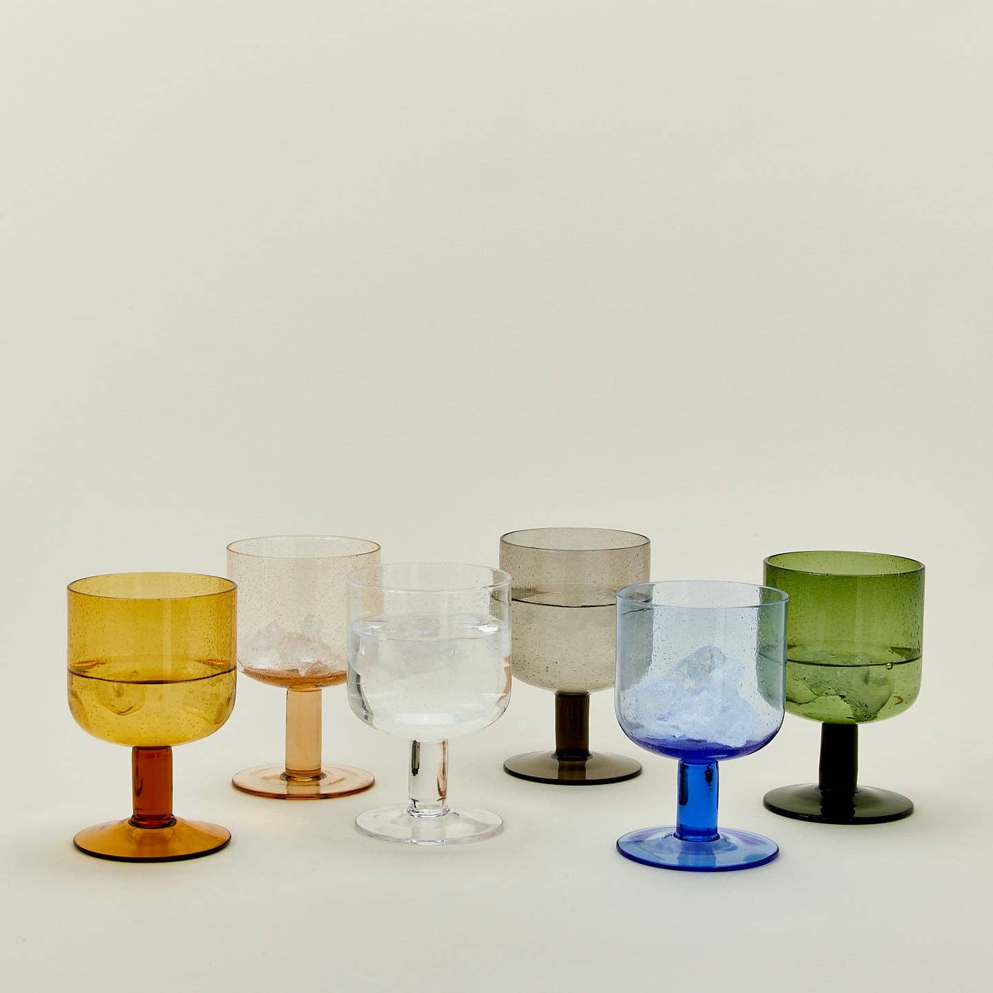 Hawkins New York - Wholesale Drinking Glass/Cup - SIMPLE SEEDED GLASSWARE - STEMMED - SET OF 4, BLUE3