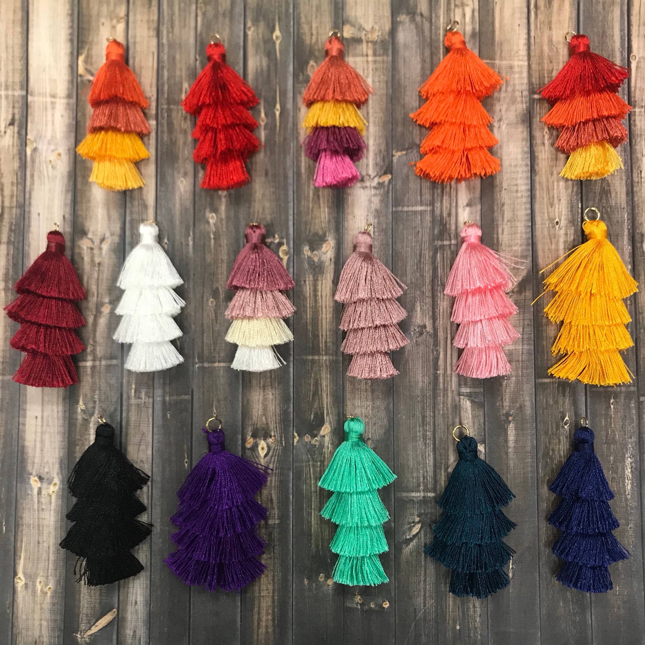 The Bead Bazaar - Wholesale Craft Supplies - Tassels, Handmade Tassels, Tiered Tassels, Jewelry Making, Tassels For Earings, Jewelry Supplies, Earring Tassels0