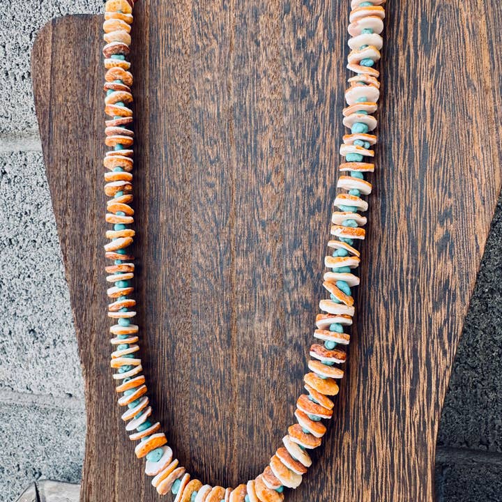 Wild Hancock Creations - Wholesale Beaded/Pearl Necklace - Orange Spiny Oyster Necklace/Genuine Turquoise Necklace5