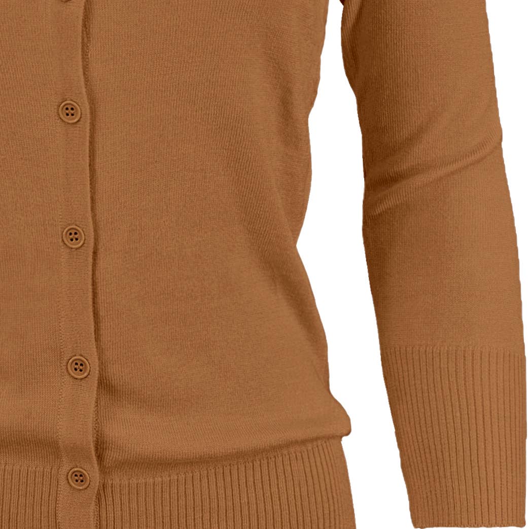 Mak - Wholesale Cardigan - Women's - 3/4 Sleeve Crewneck Plus Size Knit Cardigan Sweater CO079PL13