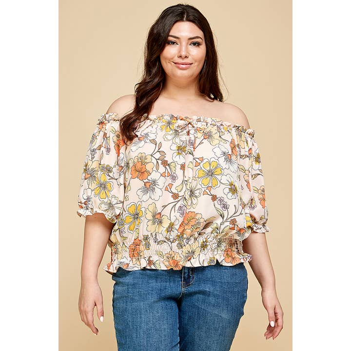 HAUT FLEURI PAYSAN GRANDE TAILLE pour la vente par Winslow Collection